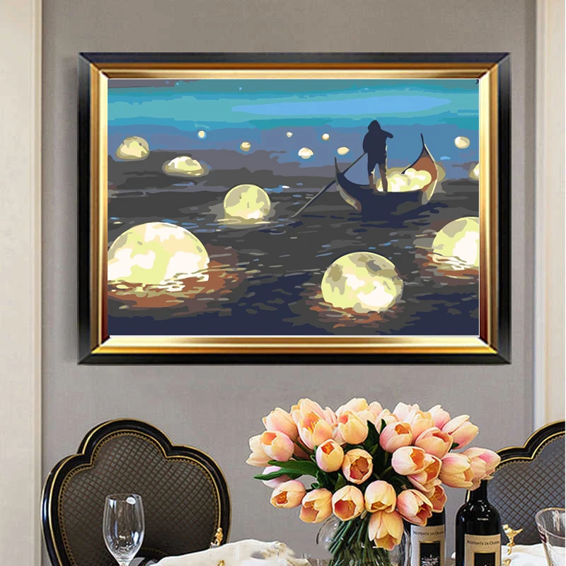 

Набор для рисования по номерам, рисование ночным пешеходным пробиванием, акриловая ручная работа, подарок для взрослых и детей, настенное украшение, цифровое искусство