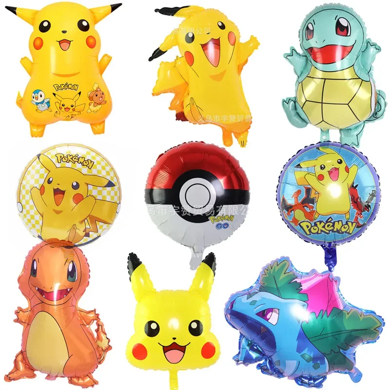 Pokemon Balloon Party Decoration Cute Cartoon Alluminio Film Balloon Kawaii Anime Figure Pikachu Balloon Bambini Regali Di Compleanno Giocattoli