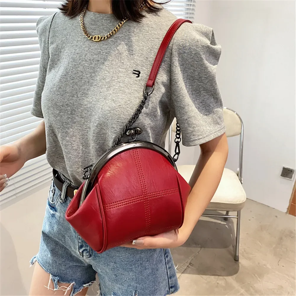 Chain Design Ladies Shoulder Bag PU Leather Women Messenger Bags Solid Color Designer Women's Wallet crossbody bag women handbags leather shoulder bag pu crossbody bag