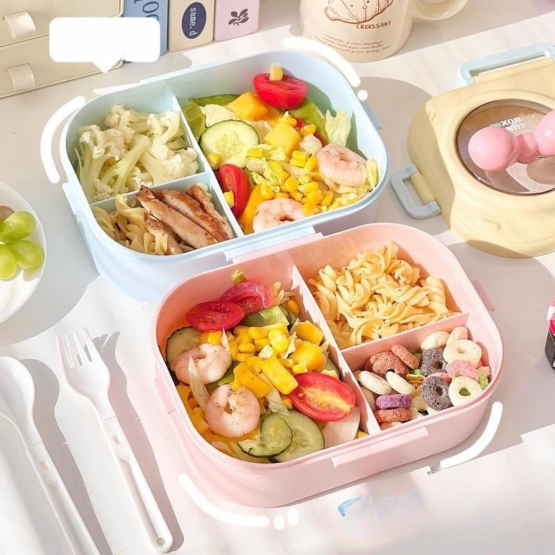 Heart Print Bento Box for Women & Teens - Portable Macaron Style Lunch Container, Ideal for Work, Picnic, Dating, Simple Packing - 2