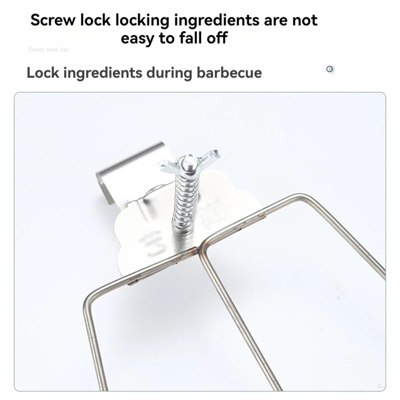 Practical Chicken Roast Duck Clip Stainless Steel Oven Grill BBQ Tool Skewers Grilled Fish Clip Hook Barbecue Tool-A97Q