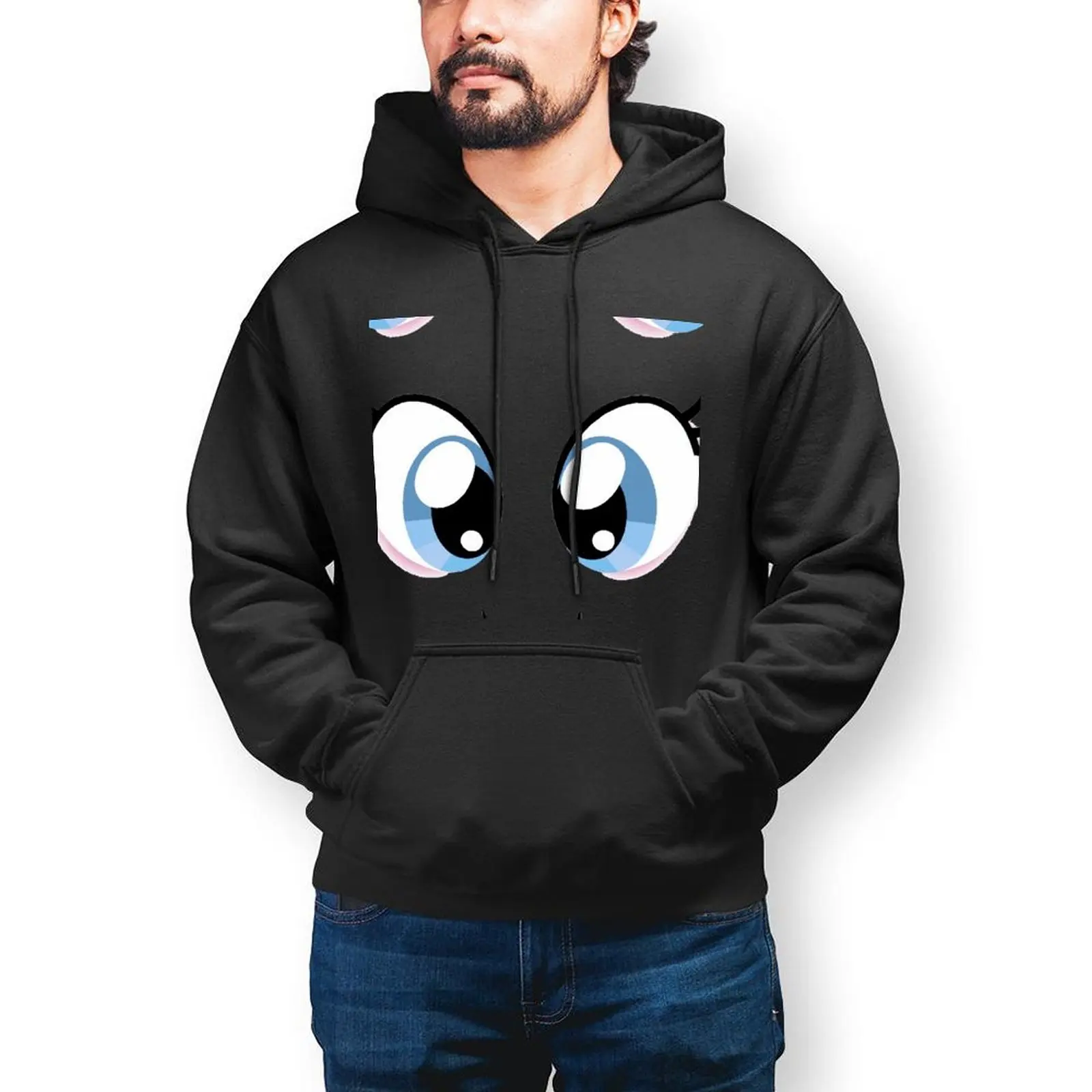 

Big Eyes Cartoon Casual Hoodies Kawaii Eyes Cotton Sweatshirts Winter Long Sleeve Street Fashion Oversized Pullover Hoodie