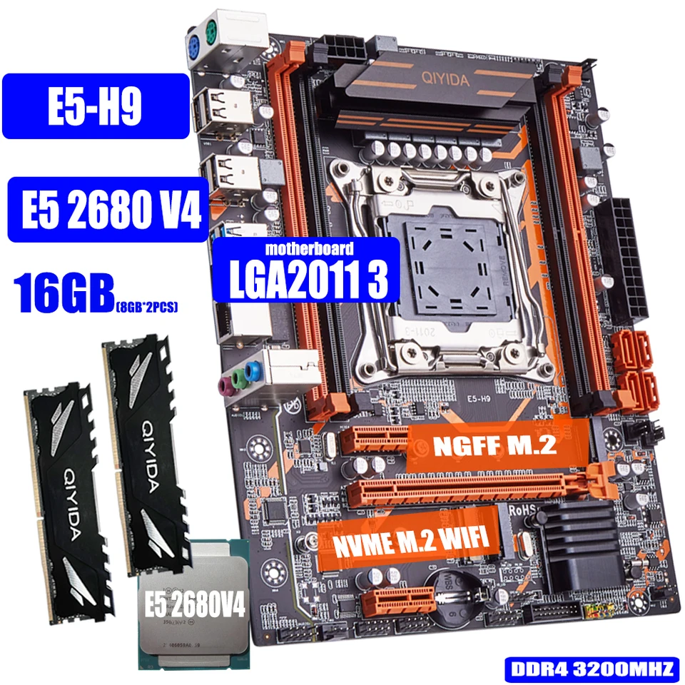 マイニングマザーボード LGA20113 V3 V4 CPU DDR4 PCIE16X COM ピン M.2 WiFiインターフェース 2SATA3.0