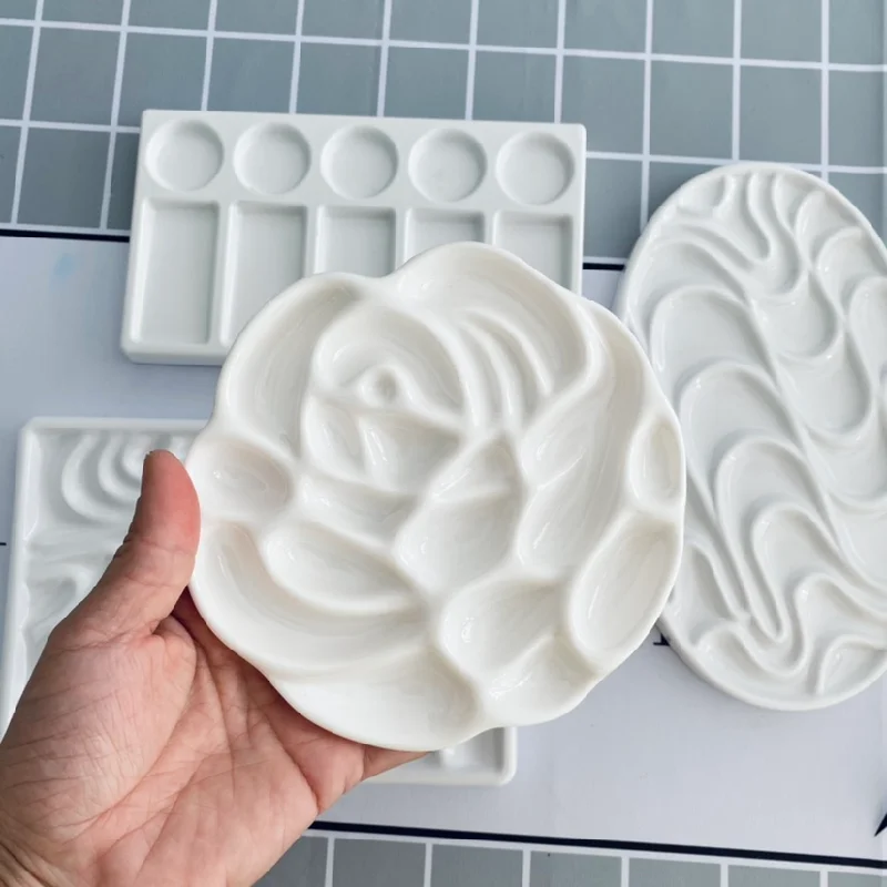 Imitation Ceramic Plastic Palette Artist Watercolor Palette Rose-shaped Gouache Flower-shaped Paint Painting Supplies color palette watercolor palette