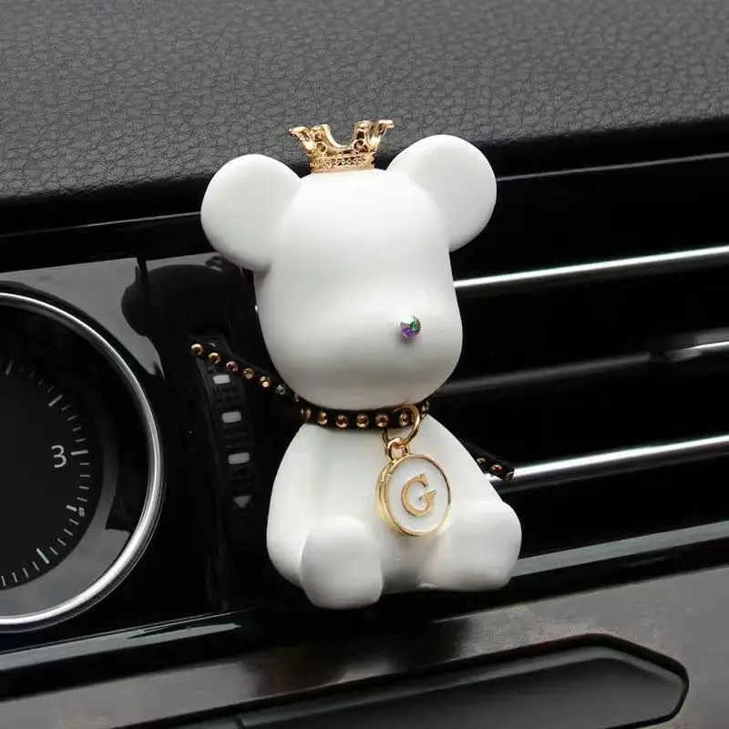 Carro ar condicionado tomada perfume bonito net urso vermelho carro desodorante difusor pedra aromaterapia decoração ornamentos