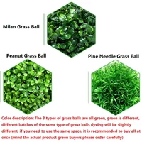 13/18/23/28/36cm Artificial Plants Green Grass Ball Simulated Plants Decor Ball for Outdoor Courtyard Garden Decoration Props 2