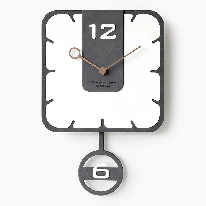 Rectangel Pendulum Wall Clock Color:A;Sheet Size:29X44.6CM