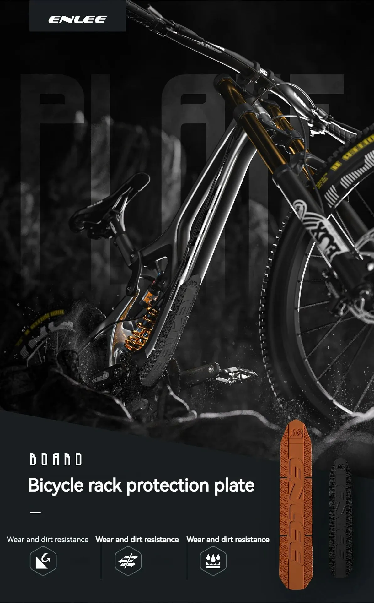 Description Picture 2 of itemENLEE Mountain Bicycle Frame Protective Silicone Bottom Sticker MTB Road Bike Best Anti-Collision Waterproof Protective Film