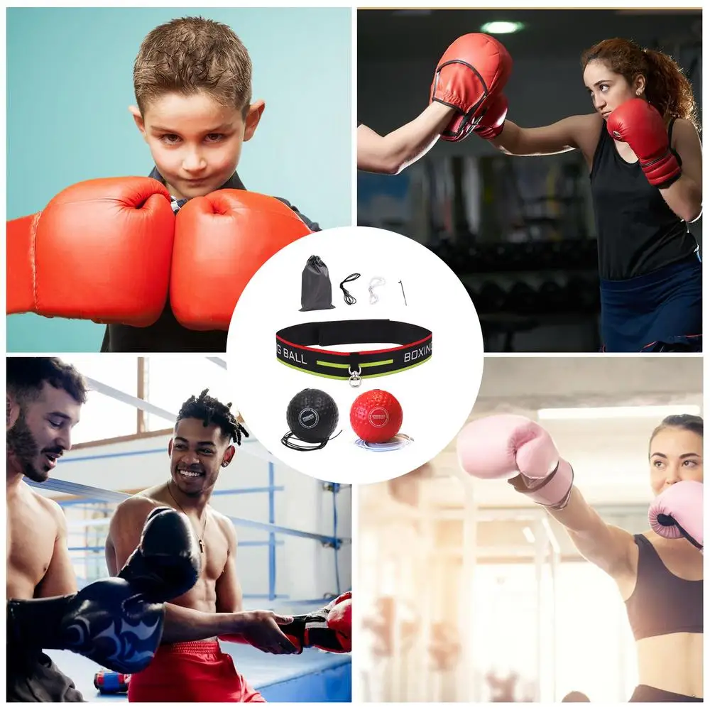 Punching Ball Head-mounted Fighting Speed San&da Training Boxing Reflex Ball Home Fitness Exercise Boxing Equipment Accessories