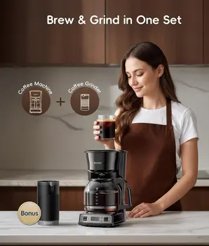 12-Cup Drip Coffee Maker with Electric Grinder, Programmable, Auto Shutoff, Pause & Pour 2