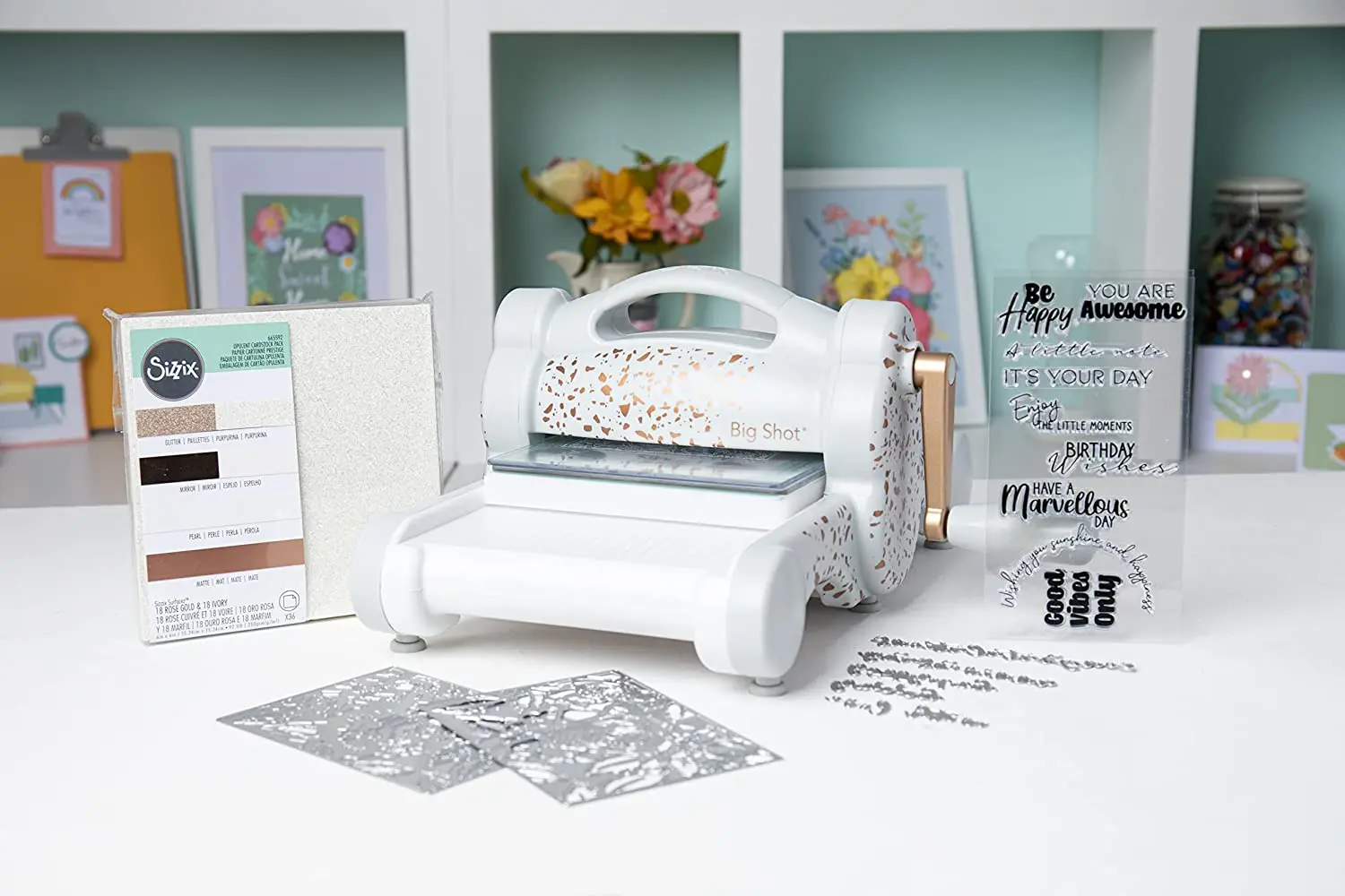 Sizzix 빅 샷 스타터 키트, 그레이 및 로즈 골드, 표준 플랫폼 포함, 665605