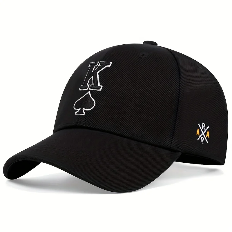 Unisex Poker K Buchstaben-Stickerei Baseballkappen Frühling und Herbst Outdoor Verstellbare Freizeithüte Sonnenschutzhut Sport Golfkappe – Detail 2