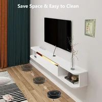Bixiaomei Floating TV Stand, 79'' Wall Mounted Entertainment Center TV Media Console, Floating Shelves with Door(White, 78.74IN) 2