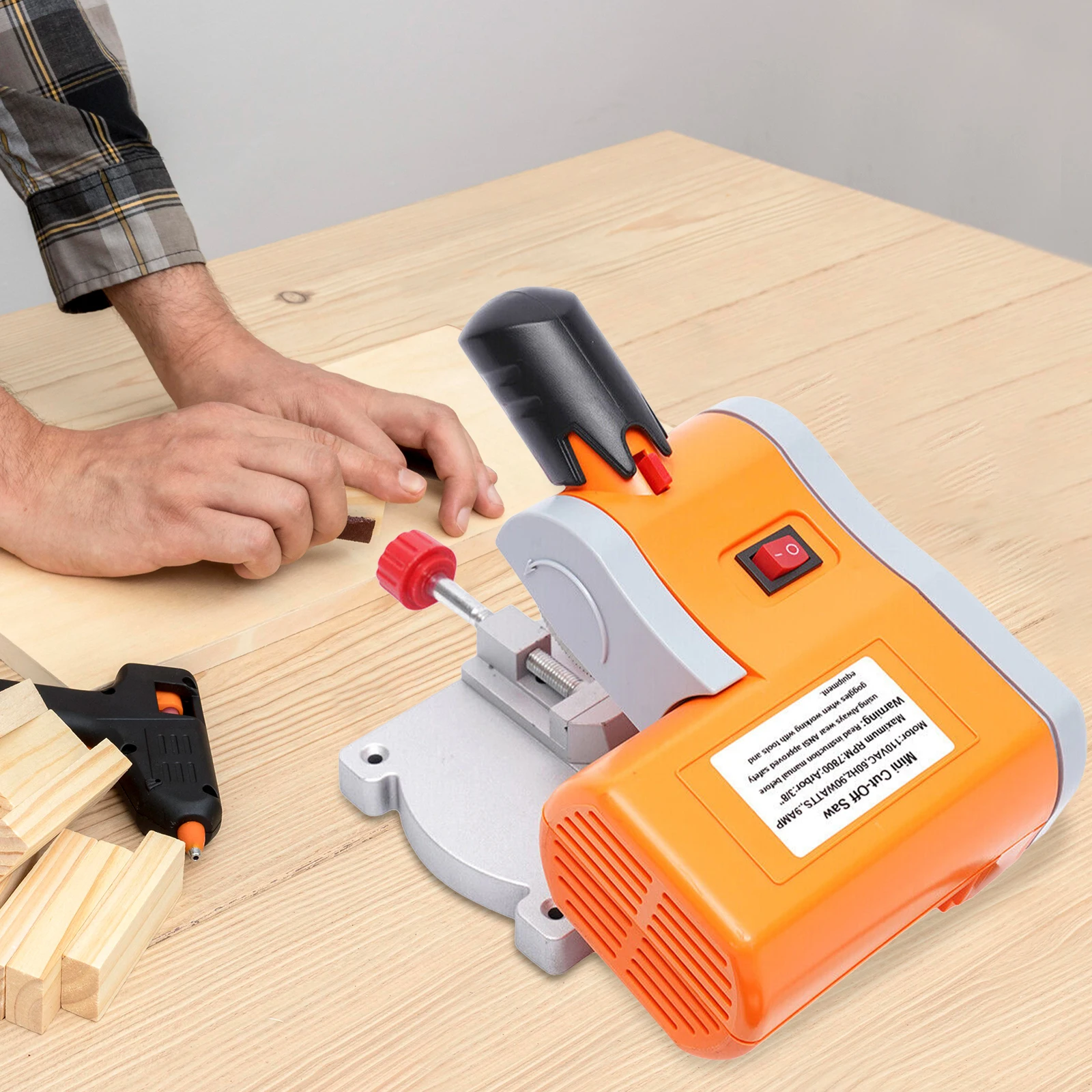 90W Mini Cut Off Saw 220V/110V Benchtop 45°Cutting Machine DIY Tools 7800RPM for Metal Wood Plastic