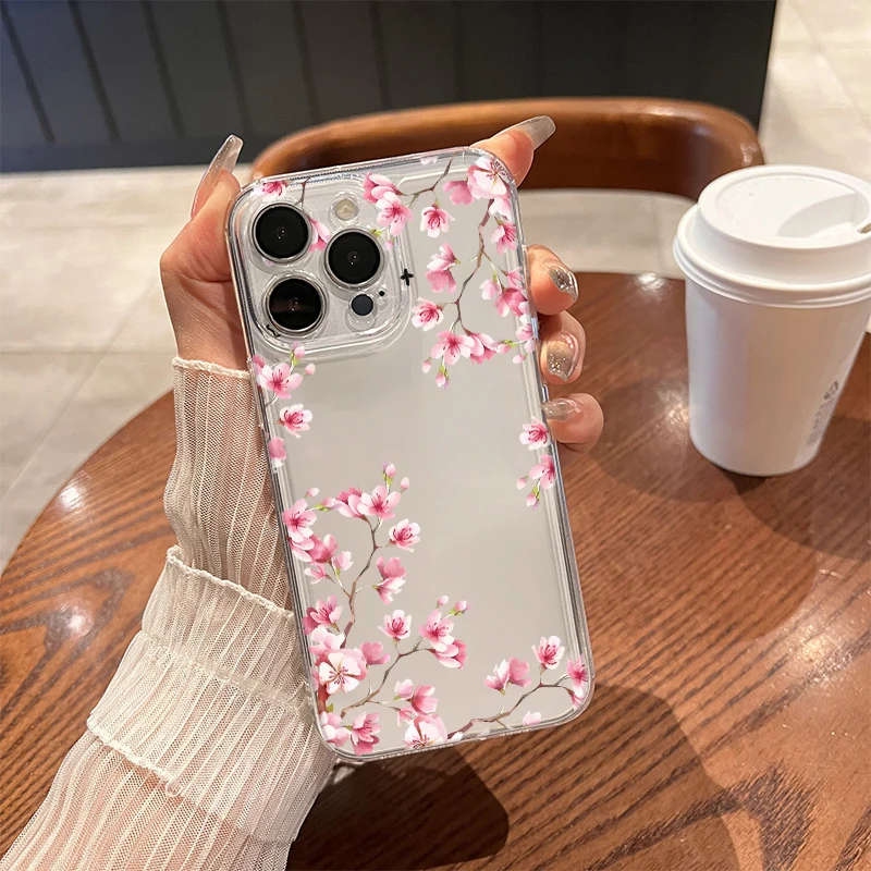 Cherry Blossom Soft Transparent Phone Case Cover