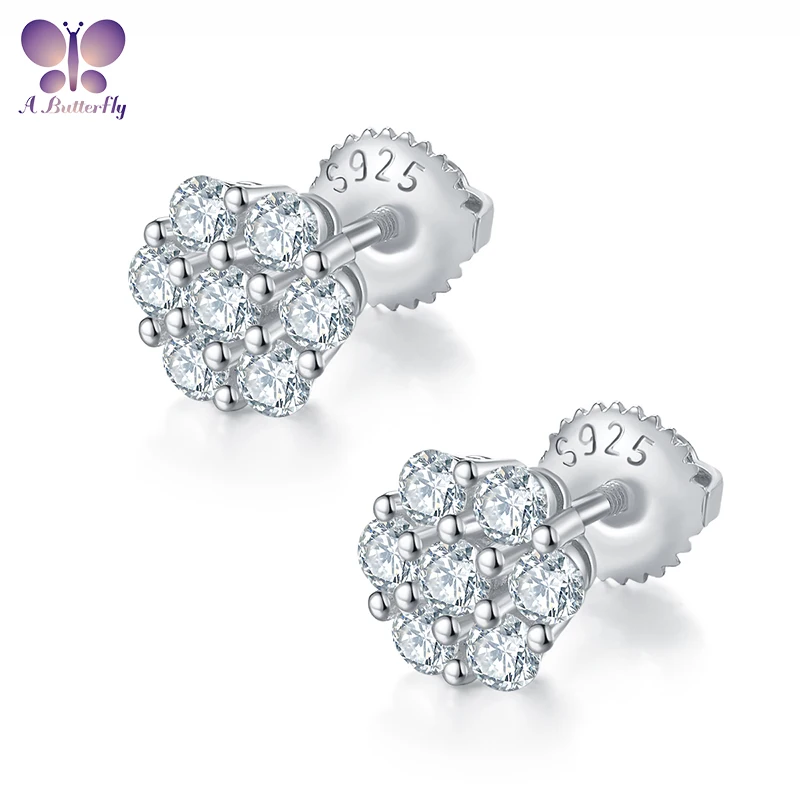 

AButterfly 100% 925 Sterling Silver D Color Moissanite Earrings For Women's Wedding Fine Jewelry Thread Earplugs High Quality