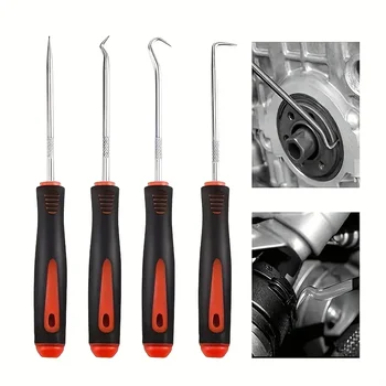 4 pz Auto Pick Gancio Set O Ring Paraolio Cacciaviti Estrattore di Rimozione O-Ring Guarnizione di Tenuta Strumenti di Riparazione Auto 1
