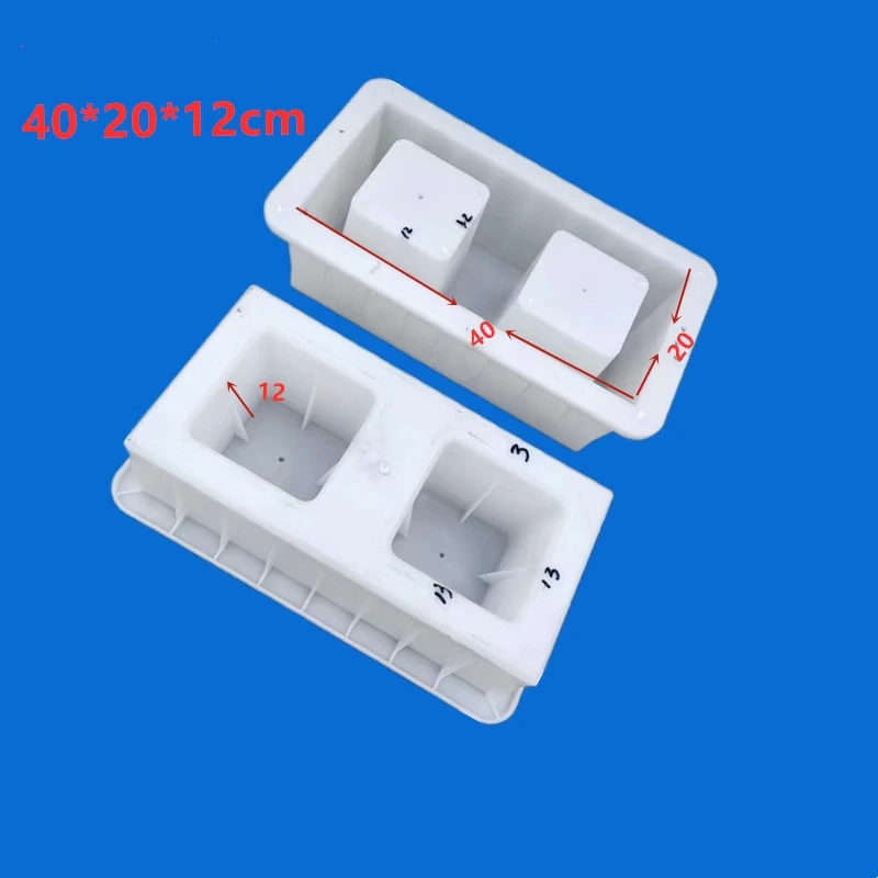 Double Hole Hollow Brick Plastic Cement Mould 40x20x12cm Decorative Wall River Slope Protection Masonry Brick Prefabricated concrete molds