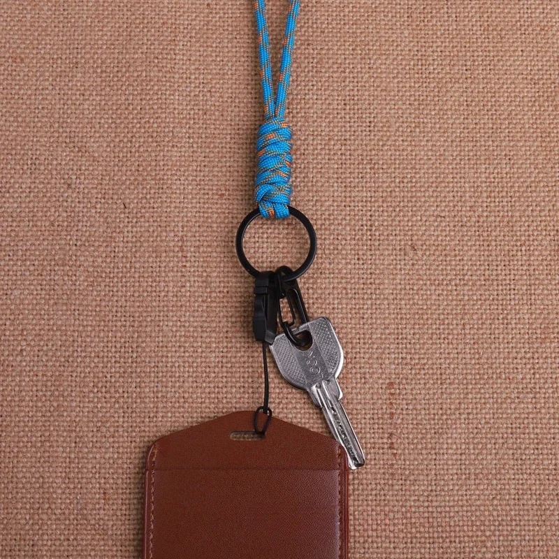 다목적 목 랜야드 강한 폴리에스터 직조 로프, 작업 카드홀더 키체인, 휴대폰 카메라 홀더