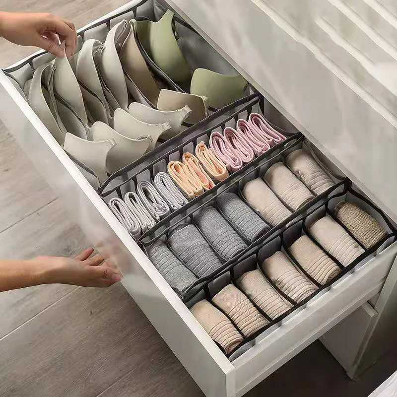 

Foldable Closet Organizer Storage Box, Underwear Dividers, Drawer Organizers, Bar Socks Box for Clothes