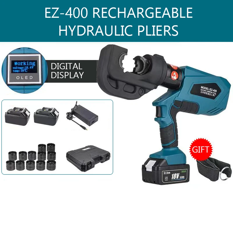 EZ-300 EZ-400 Rechargeable Hydraulic Pliers Electric Hydraulic Crimping DC18V/4Ah Charging Crimping Pliers Tool Ex-Factory Price