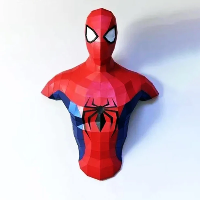 Marvel Spider Man Super Heroes Paper Model Home Decor Hallway Party Wall Decorations Papercraft 3D Sculpture DIY Hand Made Toys