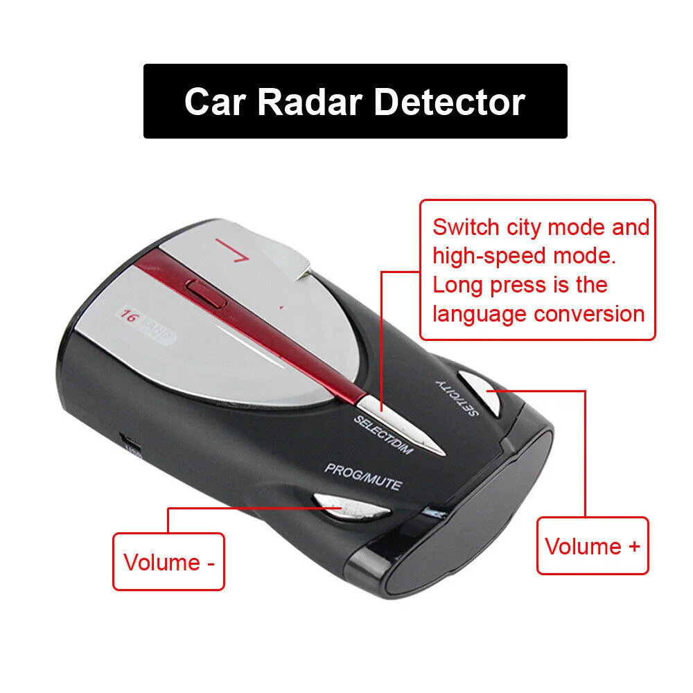 LED Display Univer Car 16-Band 360 Degree XRS9880 Laser Anti Radar Detector  NEW