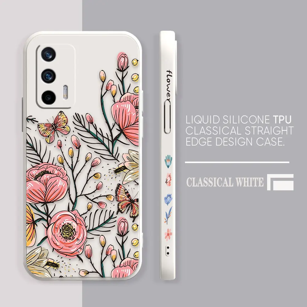 thumbnail image 1 of Case For OPPO Realme 9 8 8I 7 6 5 C21 GT NEO 2 3 5 V15 V25 Colour Simple Liquid Silicone Case The Most Beautiful Flower, 1 of 5