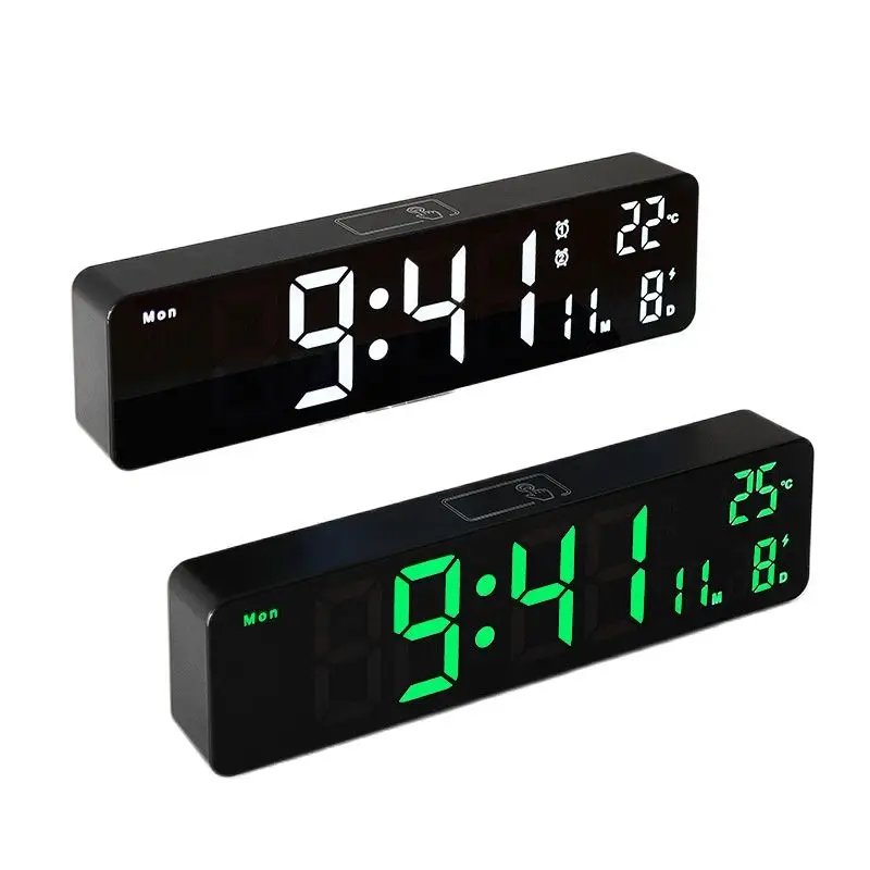 

10"LED Digital Alarm Clock USB Wall-mounted Or Standing LED Clocks Week Temperature Date Display For Living Room Decoration