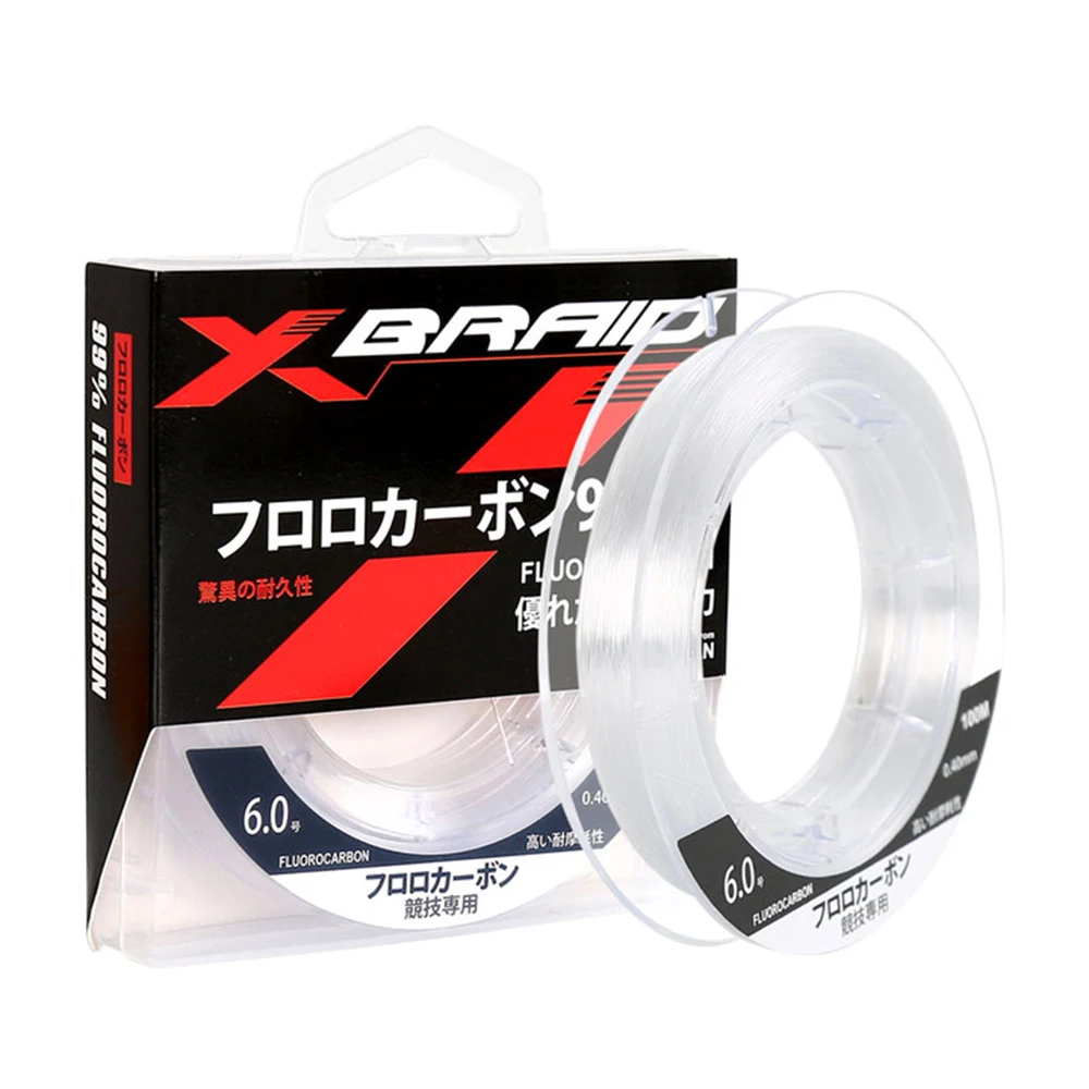 99% Fluorocarbon Fishing Line 100M Clear White Japanese Carbon Fiber Line 1-25kg Monofilament Sinking Sea fishing Carp
