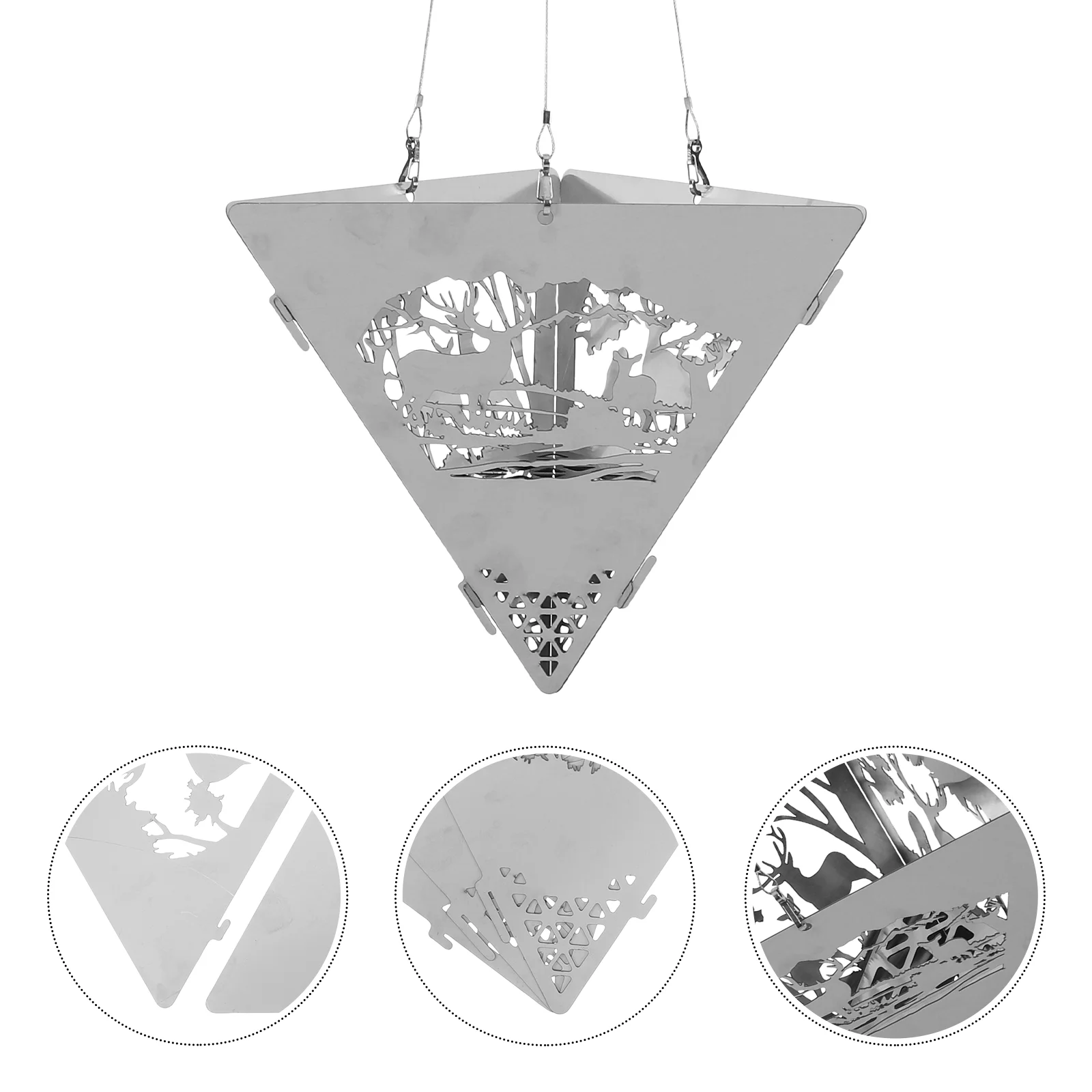 

1 Set Triangle Hanging Stove Garden Barbecue Stove Portable Detachable Stove