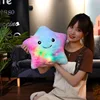 20cm Cute Luminous Star Pillow Creative Stuffed Plush Glowing Colorful Stars Cushion Plush Toy Led Light Toys Gift For Kids 3