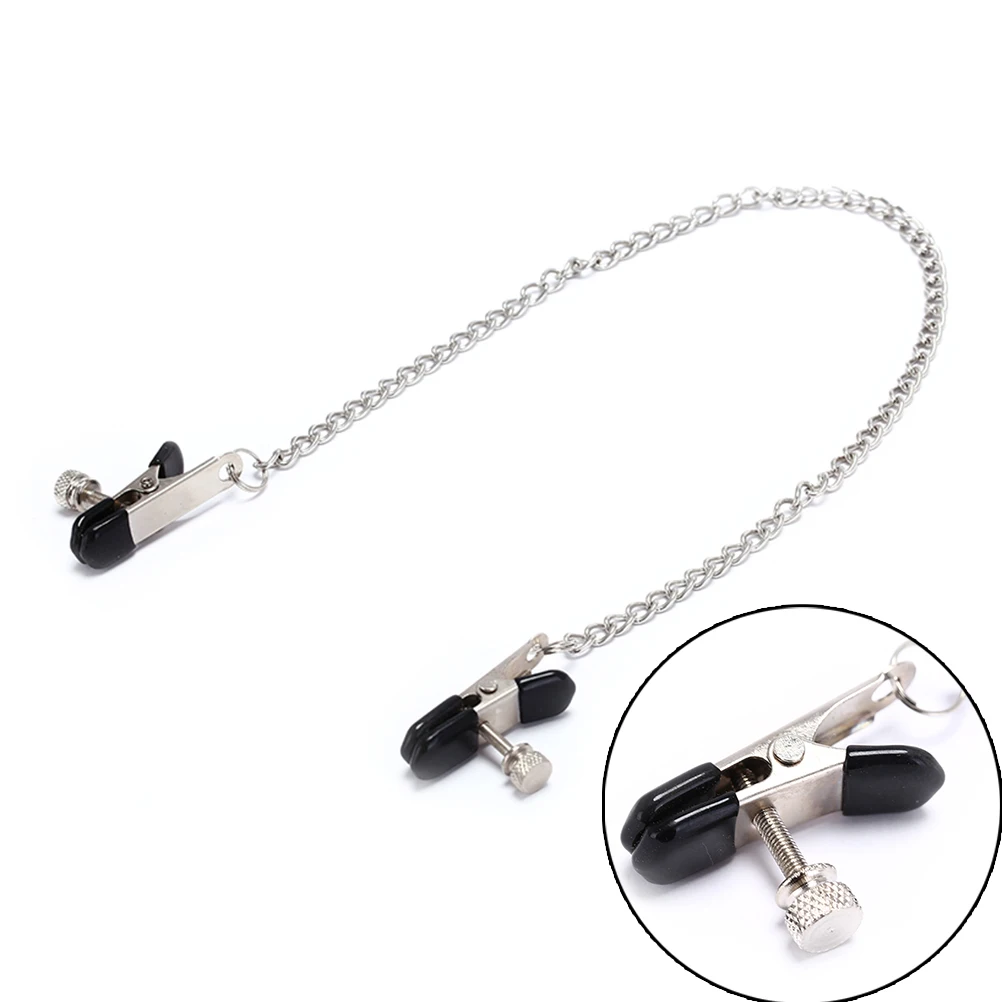 thumbnail image 2 of Adjustable Non-Piercing Nipple Chain Jewelry With Necklace - Stainless Steel Clamp-On Body Jewelry For Women 2 of 9