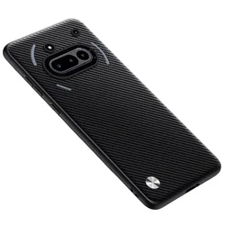 Premium Luxury Leather Silicone Protective Phone Case Cover for Nothing Phone 3A (Matte Black)