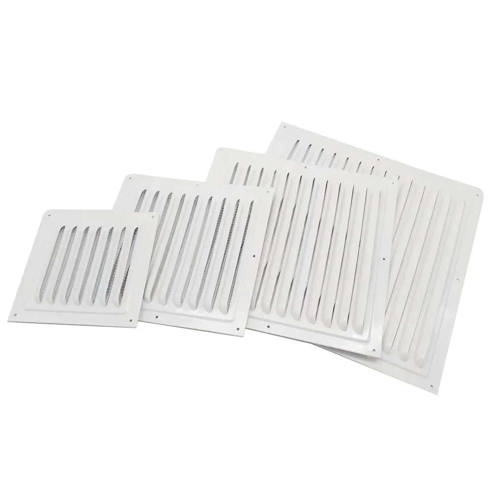 Air Vent Grille Ventilations Cover Metal Window Square Vents Insect Screen Cap Aluminum Heating Cooling Vents Plates