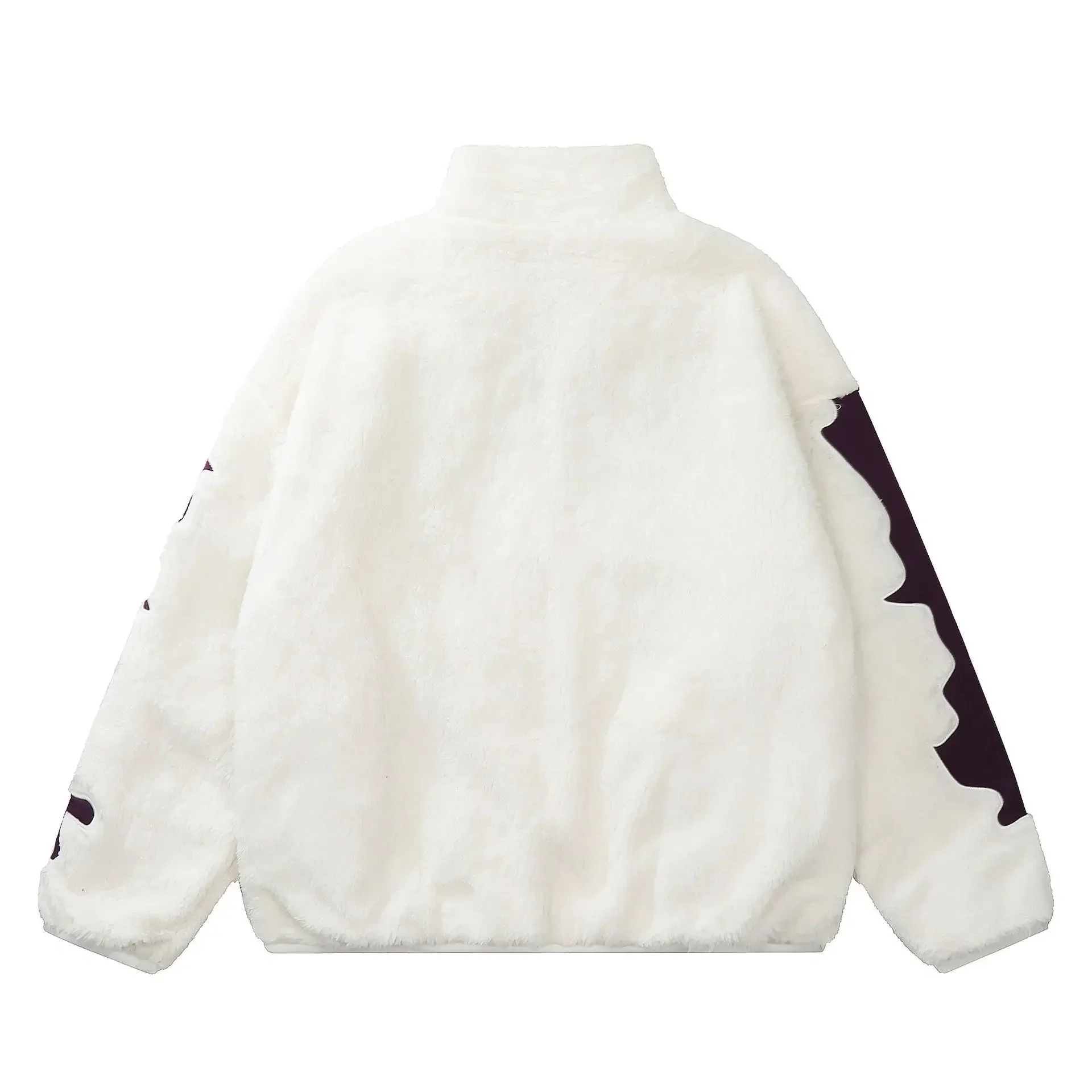 Y2K retro splicing embroidered cotton jacket winter new warm American loose stand-up collar contrasting color men's top