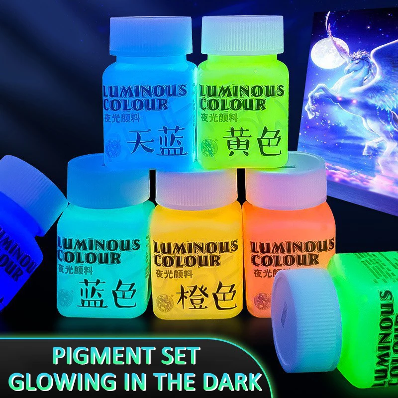 Glow In The Dark Fluorescent Acrylic Paint Set - 10 Vibrant Colors for DIY Art and Hand-Painted Graffiti Projects