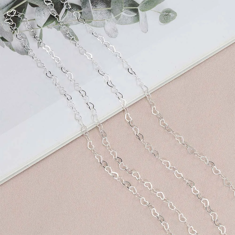 1 Meter Metal Love Heart Chain for DIY Jewelry Making and Craft Supplies