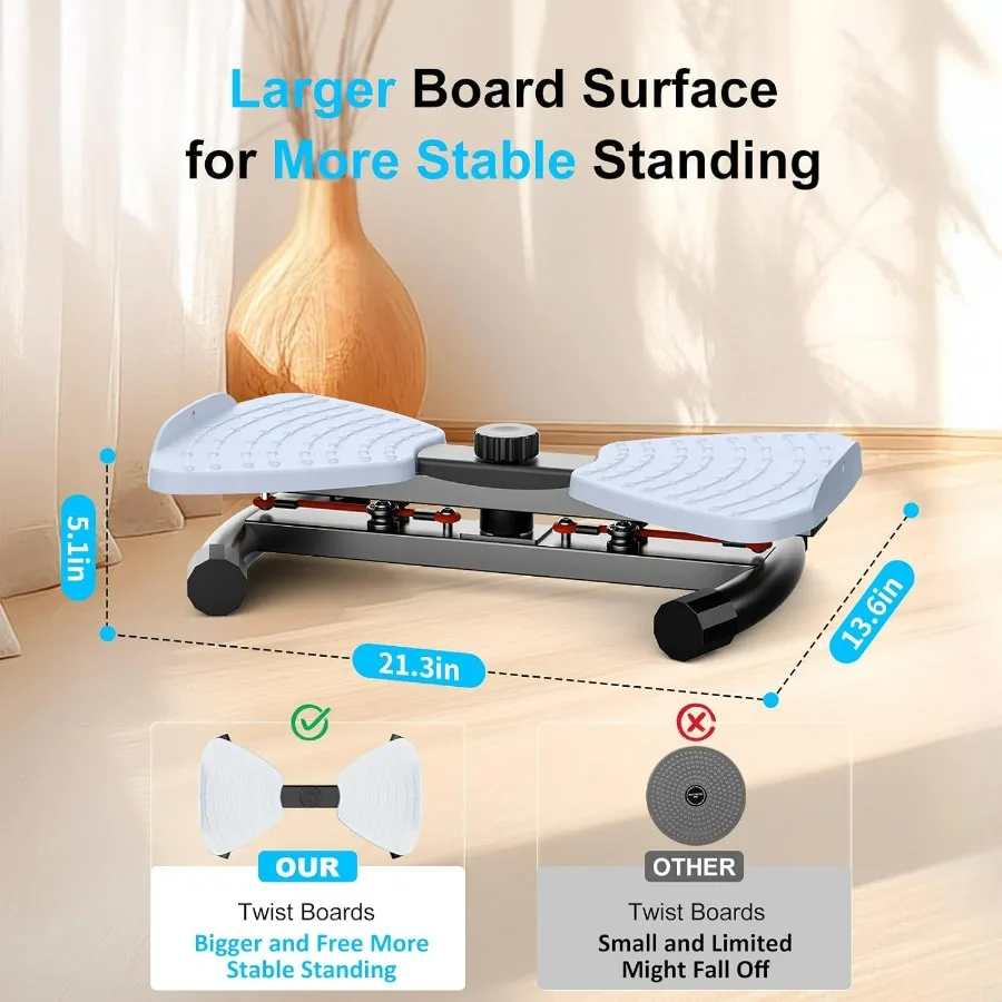 Waist Twister Machine with Resistance Band, Silent Exercise Twist Board for Core & Belly Fat Workout, Non-Slip Home Fitness Disc