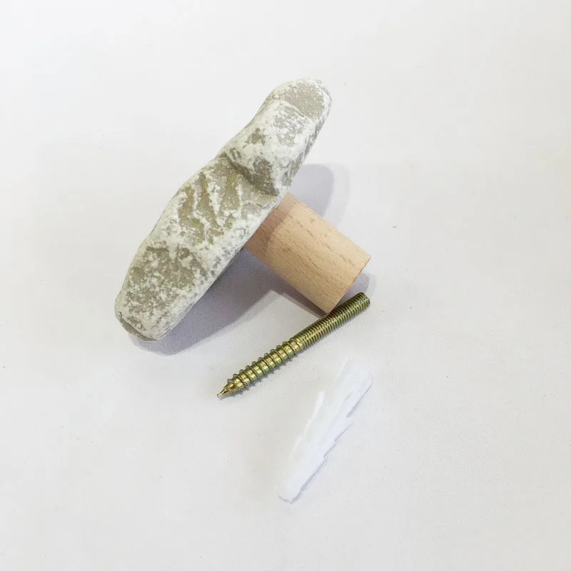 Description Picture 6 of itemStone Solid Wood Hook Clothes Hanger Multi-Purpose Wall Coat Hat Rack Vintage Key Hanging Holder Door Bathroom Decorat Punching