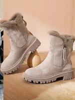 NEW Snow Boots Women Winter Warm Fashion Designer Platform Boots Non-slip Short Plush Flats Suede Shoes Mujer - Image 4