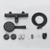 Black Thermostatic Bathroom Shower Faucet Dual Handle Bathtub Faucet Wall Mounted Mixer Tub Tap 5