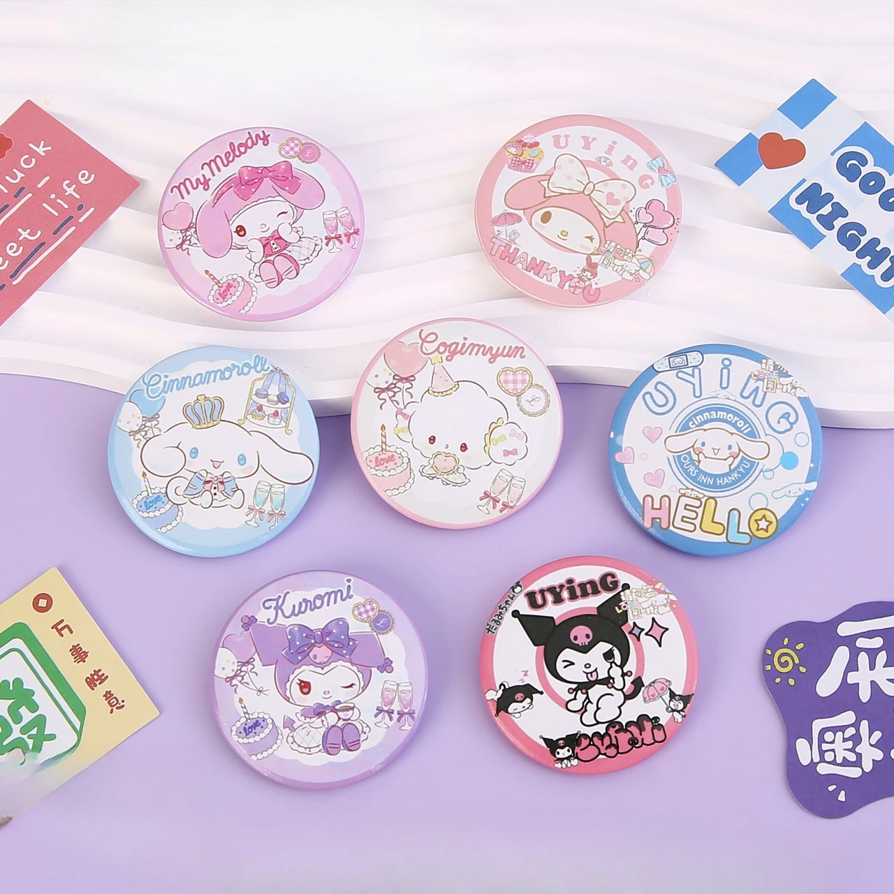 

Sanrio Kuromi мультфильм Броши аниме экшн-фигурки Коричный мой Мелодия заколки на лацкан рюкзак Одежда Украшение детские подарки