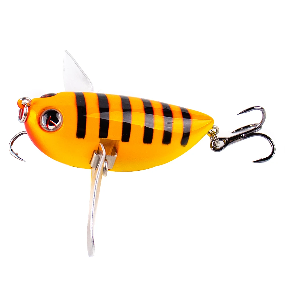 Magnisher Topwater Köder 5,8 cm 12,5 g schwimmende Biene Angelköder Klinge Flügel harter Körper Popper Wobble Kunstköder für Barsch – Detail 8