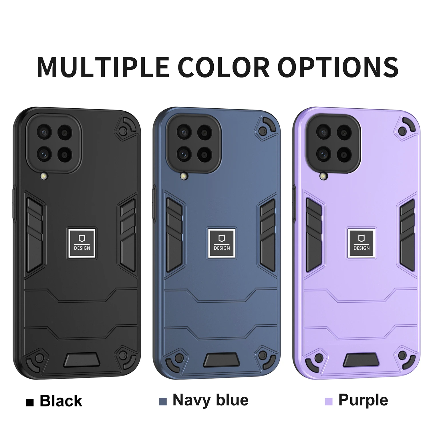 Dual-Layer Rugged Armor Shockproof Phone Case with Soft TPU Frame and Hard Plastic Protective Back Cover