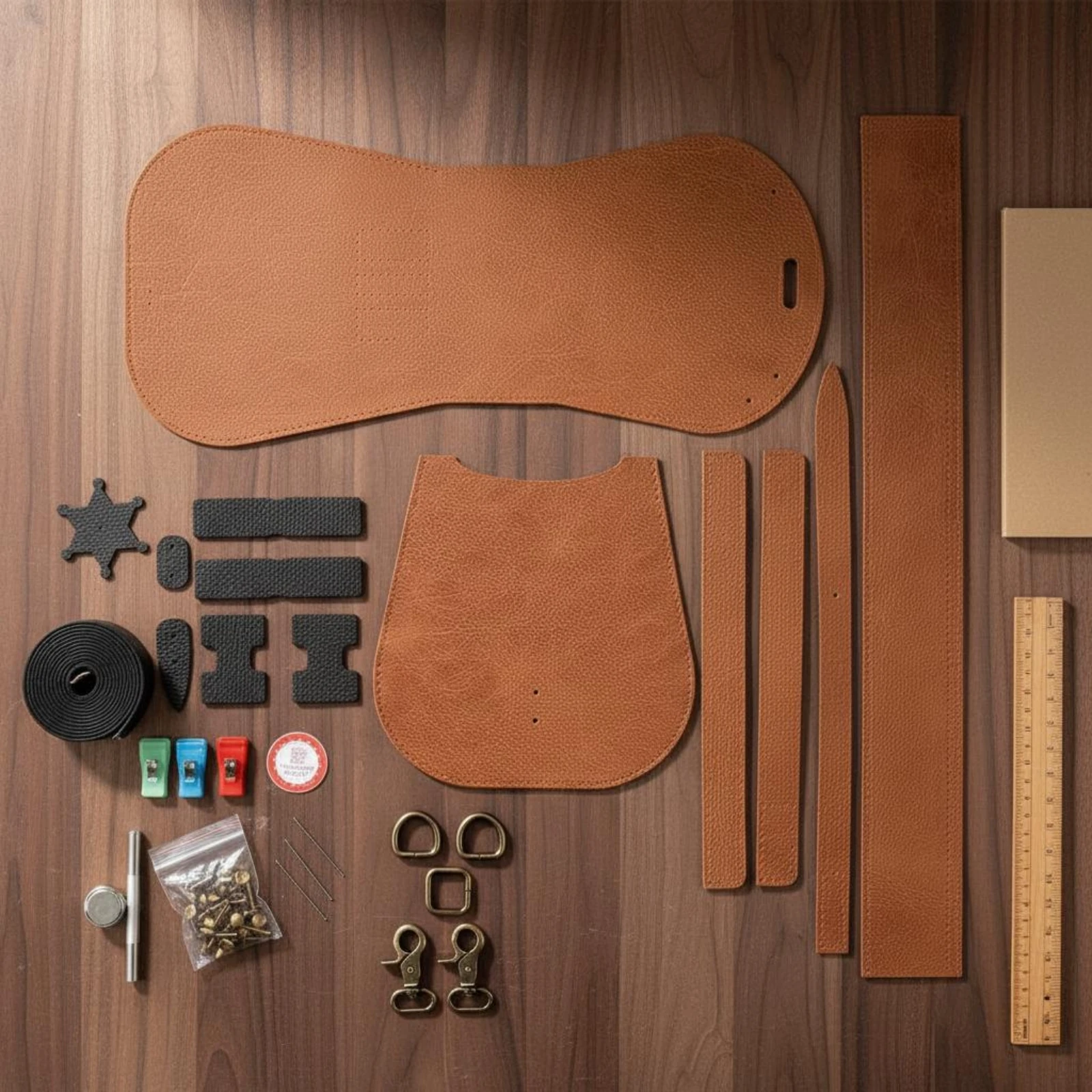 리벳 장식 크로스바디 백 세트 수제 펑크 디자인 숄더백 키트 DIY 핸드백 키트 초보자 친화적인 공예 키트