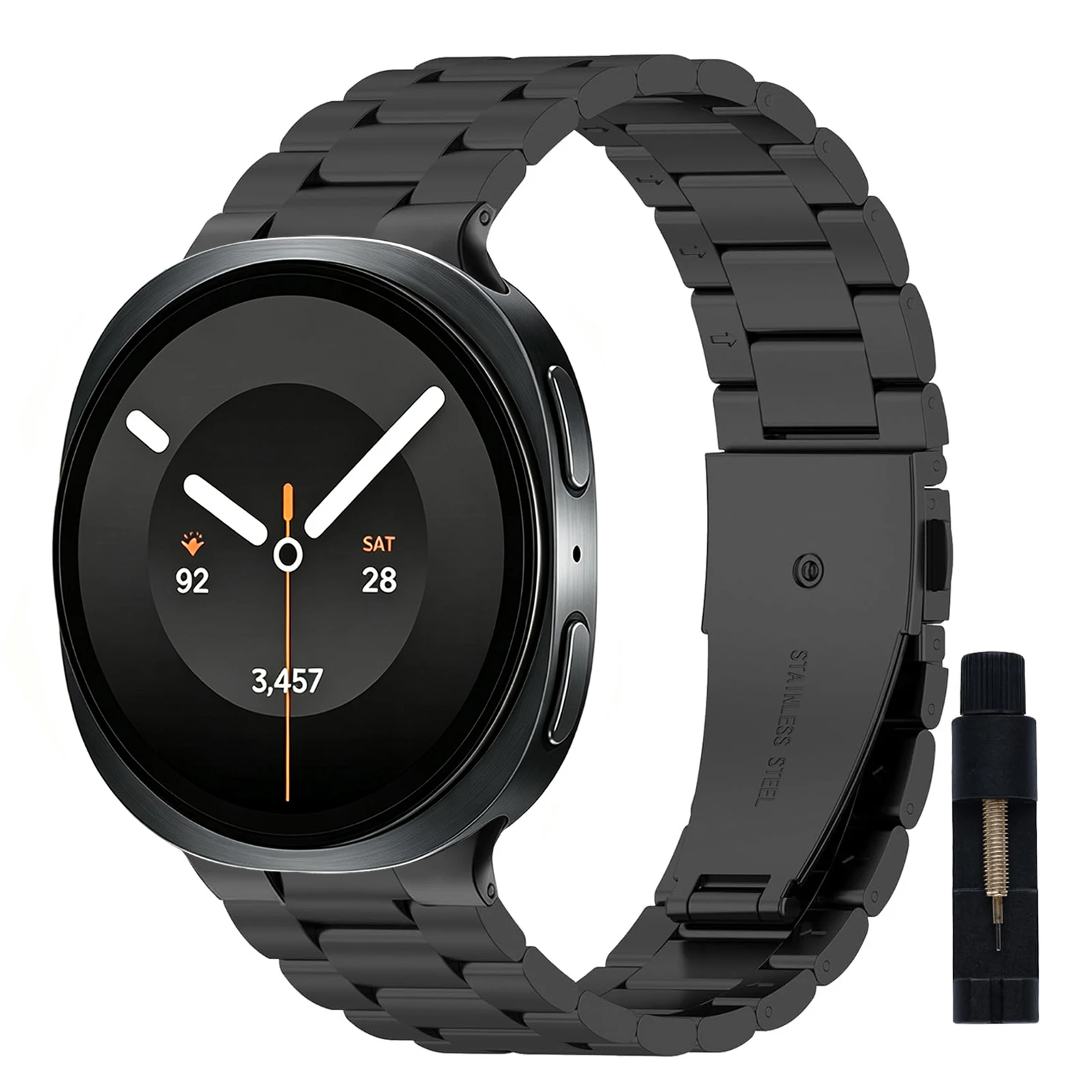 Premium Stainless Steel Metal Band - Elegant Link Bracelet Strap