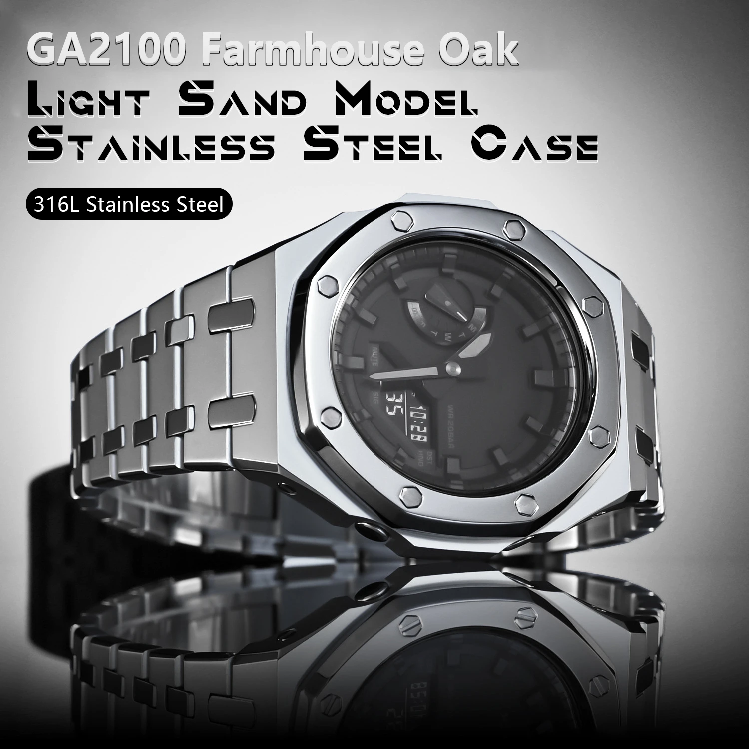 

GEN4 GEN5 Mod Kit For Casioak GA2100 GA-B2100 Metal Bezel With Screw Modification 5th 4th Generation Steel Case StrapGA2100 2110