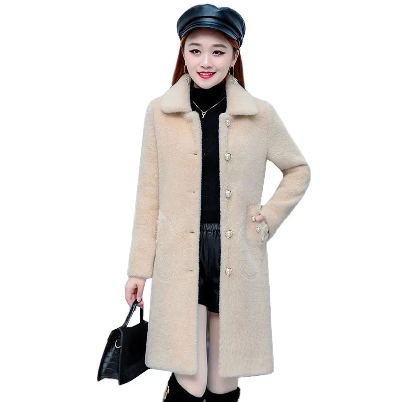 

Женская зимняя куртка с имитацией норки и бархата