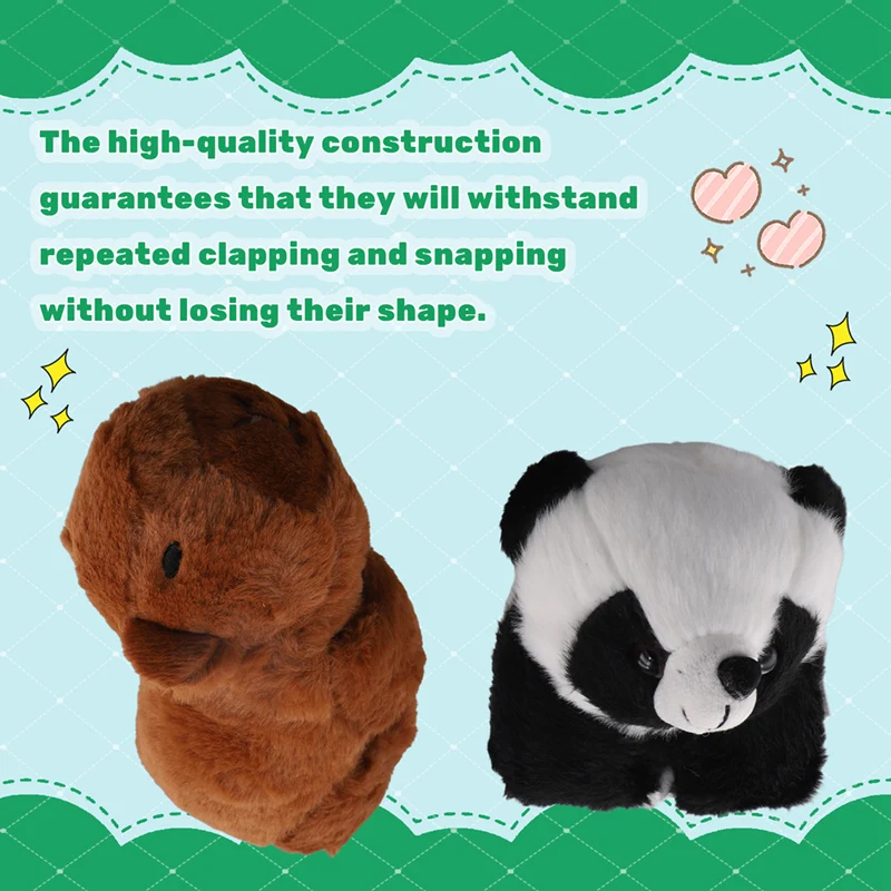 2PCS Capybara Clap Circle Toys Slap Snap Wrap Wristband Bracelet Capybara Plush Panda Circles Christmas Gift